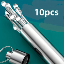 Ear Wax Removal Kit 10 Pcs Ear Wax Removal Tool Stainless Steel Ear Cleaner With Metal Tube Fit In Pocket Great For Traveling