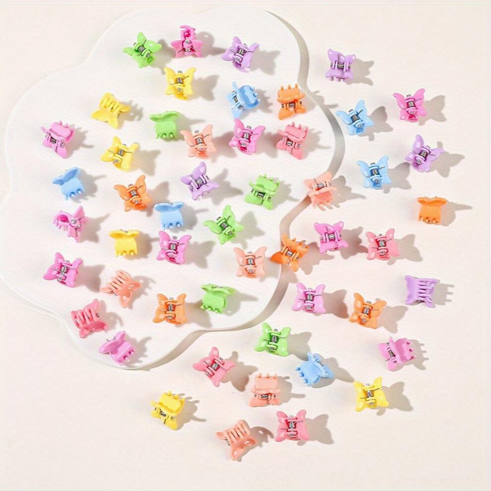 50Pcs Colorful Mini Hair Claw Butterfly Small Hair Claw Shark Claw For Children Kids-image-OPC-PC2HRVG-NEW