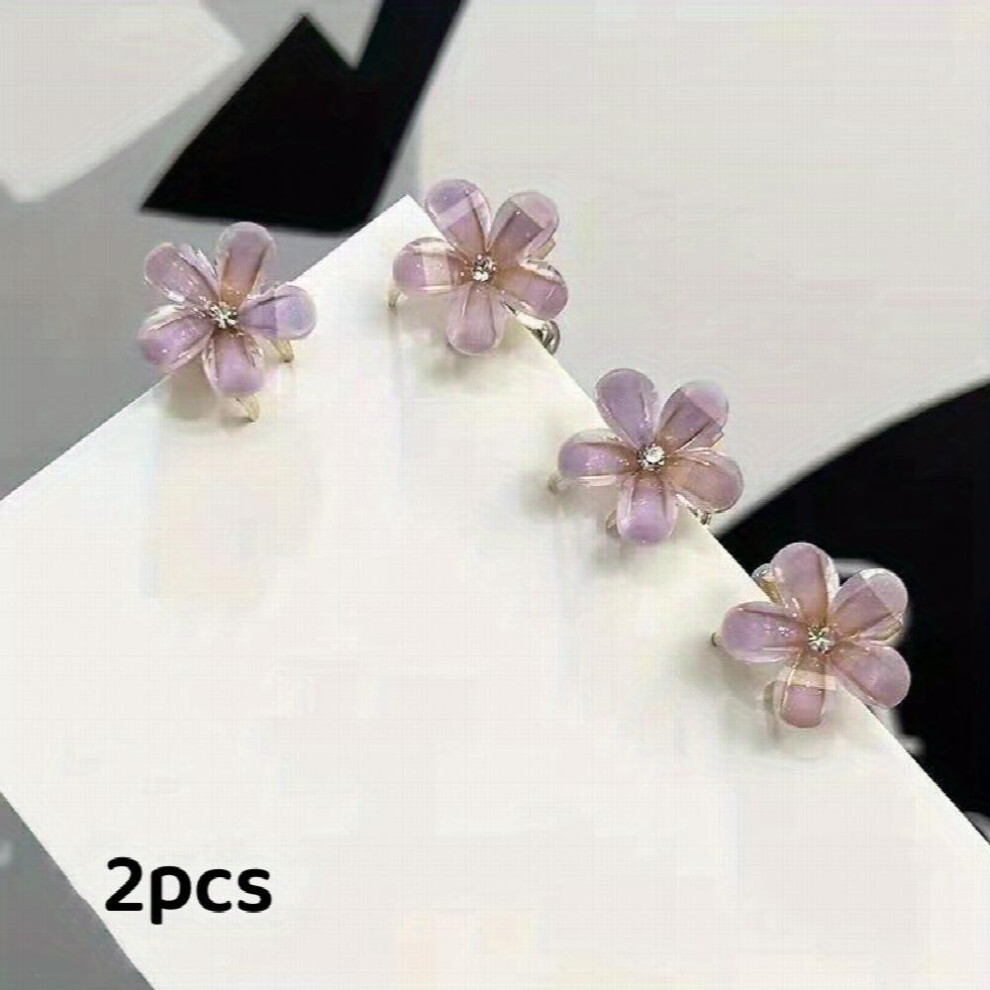 2pcs Mini Flower Shaped Hair Claw Clip Metal Hair Claw Nonslip Shark Clip For Side Hair Bang Braids Women Girls Hair Accessories-image-OPC-PC2HRYY-NEW