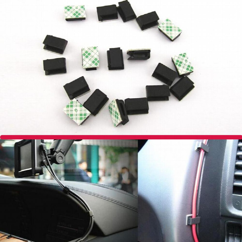 20Pcs Self Adhesive Car Fixed Clip Car Gps Data Cable Light Cord Decorative Wire Fixing Organizer Wire Management Harness Clamp 885677457759