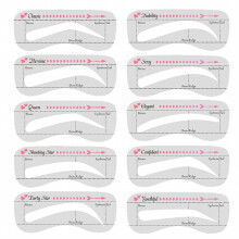 10Pcs Precisely Position Eyebrow Stencils Attach Tightly One Step Eyebrow Template Kit Professional Portable Eyebrow Shaping Stencils