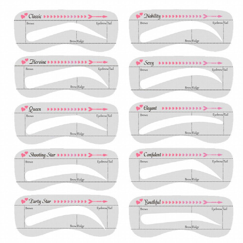 10Pcs Precisely Position Eyebrow Stencils Attach Tightly One Step Eyebrow Template Kit Professional Portable Eyebrow Shaping Stencils