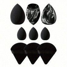 9 pcs 3pcs Large and 3pcs Small Makeup Sponges Set Wet and Dry Use for Liquid and Cream Foundation Powder and More Egg and Triangular Puffs for Perfec