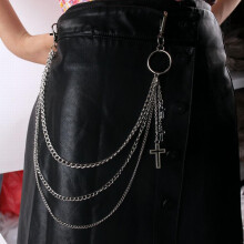 Punk Keys Chain For Pants Women Men Cross Keychain Clip On Chains Pants Belts Punk Jeans Rock Hip Hop Jewelry