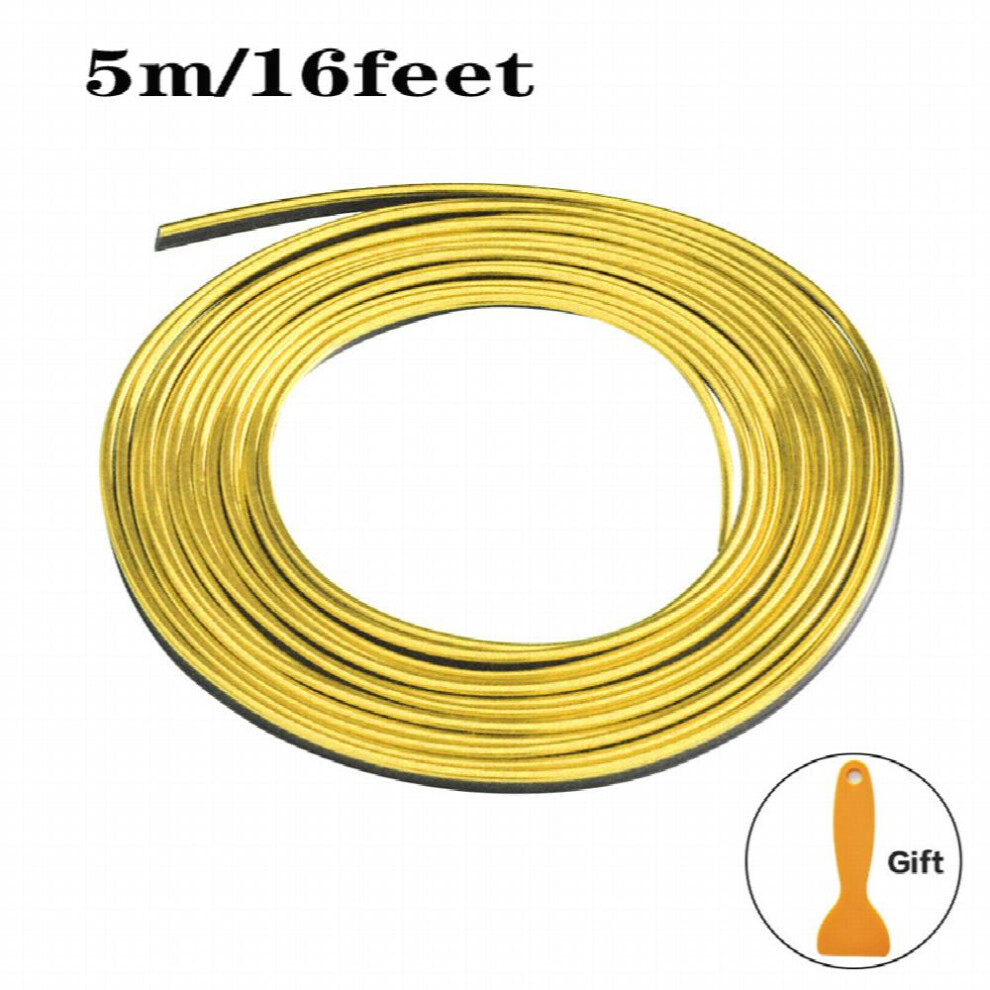 Universal Car Moulding Decoration Flexible Strips 5M Interior Auto Mouldings Car Cover Trim Dashboard Door Car Styling 885677458190