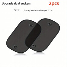 2pcs Car Double Suction Cup Sunshade Heat Insulation Side Block Sunshade Curtain Sunshade Plate Car Front Windshield Window Sunscreen Mesh Cover