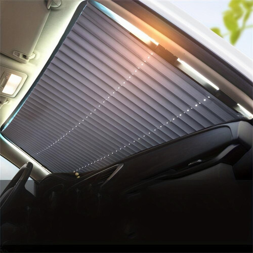 Car Automatic Retractable Folding Windshield Sunshade Curtain 1