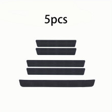 5pcs Car Door Sill Protectors Carbon Fiber Vinyl Wrap Stickers For Maximum Protection