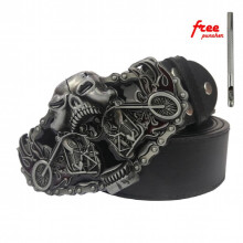 Silver Metal Belt Buckle For Men Fit 1 6inch Wide Biker Belt Belt Buckle With Leather Belt