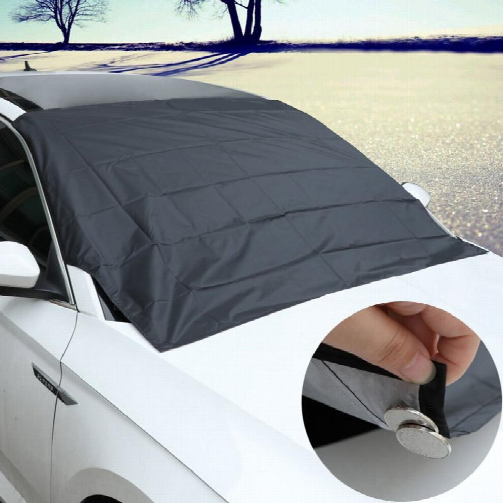 Car Sunshade Snow Blocking Car Windshield Cover 6 Magnets Half Cover Oxford Cloth Sunscreen Cloth 885677459883