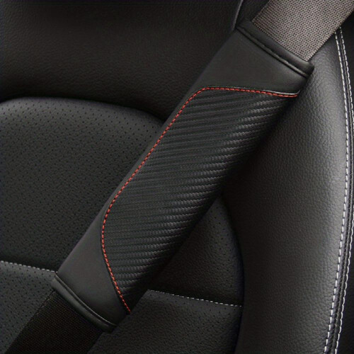 Carbon Fiber Leather Car Seat Belt Shoulder Protector Protective Cover