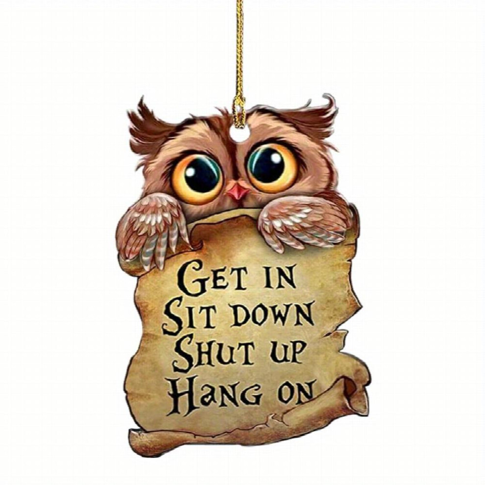 1Pc Owl Car Rearview Mirror Animal Pendant Hanging Acrylic Car Ornament Home Decoration Christmas Tree Decoration Car Interior Accessories 885677460865