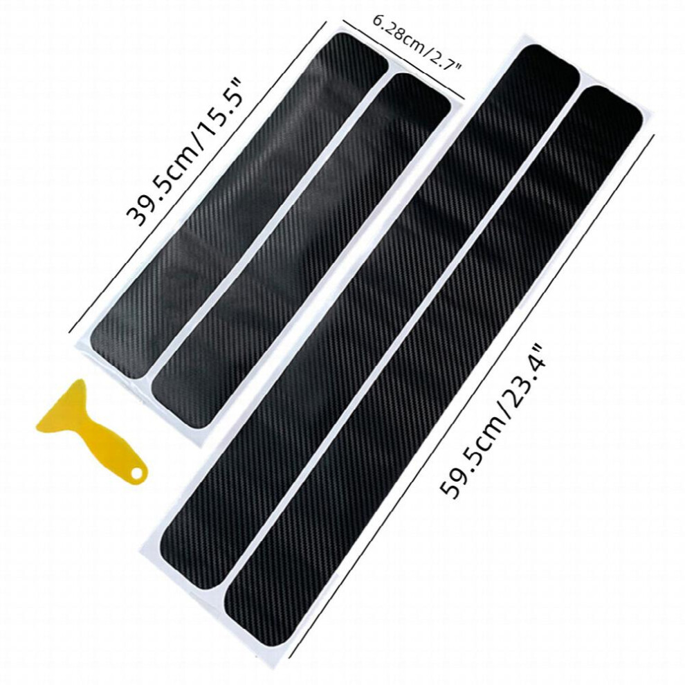 4Pcs Universal Car Door Sill Scuff Protector Carbon Fiber Stickers To Keep Your Vehicle Looking 885677460896