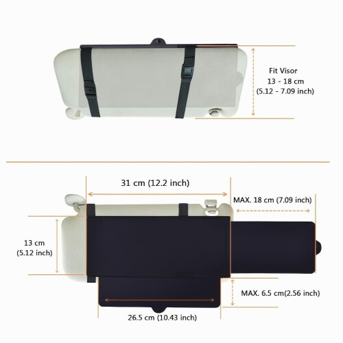 Car Sun Visor Extender Sunshade Extension Board Shield Blocker Front Side Window Shade Anti Glare 2
