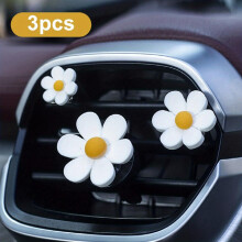 3pcs Set Six Petals Flower Daisy Flower Car Air Conditioner Air Outlet Aromatherapy Car Perfume Decoration Clip Without Aromatherapy Tablets