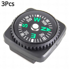 3Pcs Mini Car Furnishing Articles Wristband Compass Portable Detachable Compass Waterproof Hiking Travel Camping Emergency Survival Navigation Tool