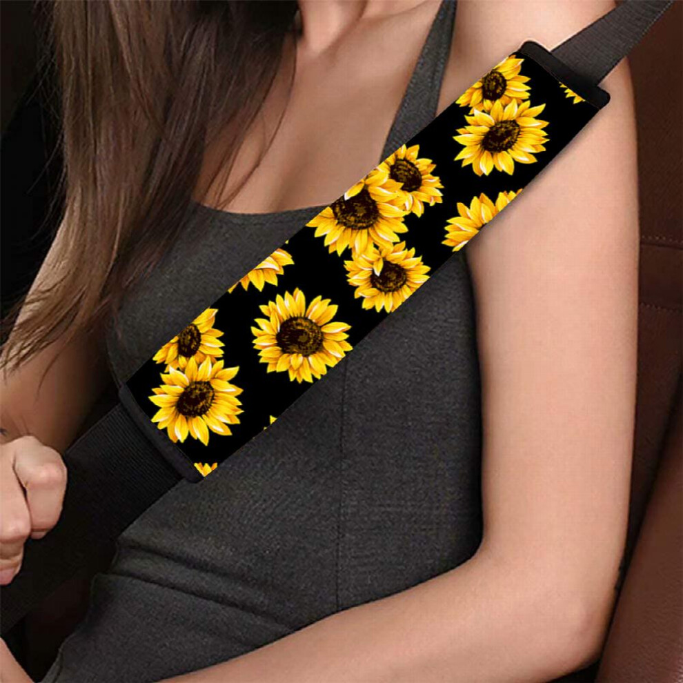 1Pc Sunflower Print Car Seat Belt Cover Soft Safety Seatbelt Shoulder Pad Shoulder Protector For Auto Cars Accessories 885677462555