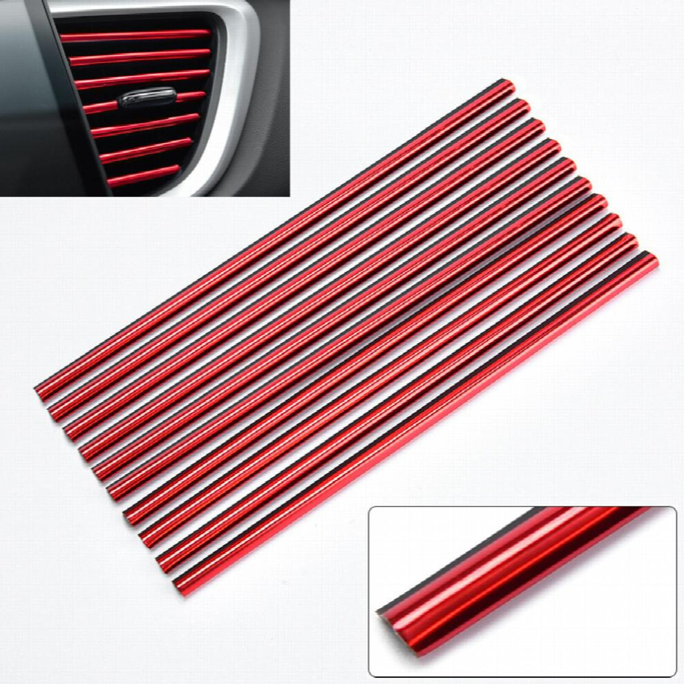 10Pcs Car Air Conditioner Decoration Strip For Vent Outlet U Shape Moulding Trim Strips Styling Car Door Edge Corner Protector 885677462777
