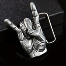 1PC Metal Rock Love Gesture Belt Buckles Hand For Man Western Leather Craft Strap Homemade Cowboys Male Jeans Accessories
