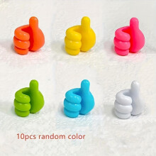 10pcs Random Colors Glasses Cable Power Cable Charging Cable Rubber Seat Self adhesive Mini Hook Car Interior USB Cable Storage Rack