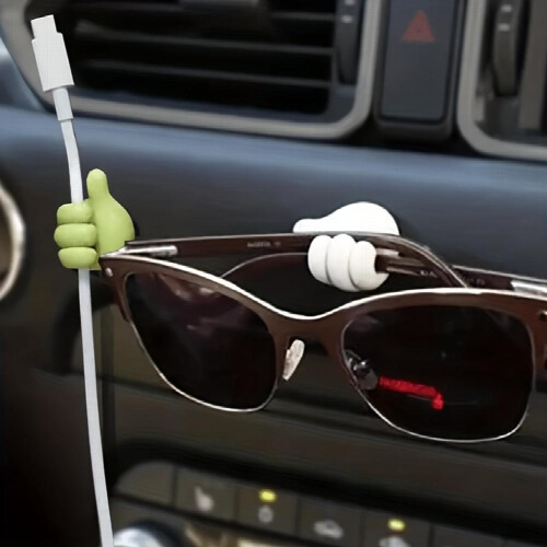 10pcs Random Colors Glasses Cable Power Cable Charging Cable Rubber Seat Self adhesive Mini Hook Car Interior USB Cable Storage Rack 1