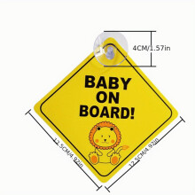 Make Your Babys Safety a Priority Baby On Board Suction Cup Car Sticker