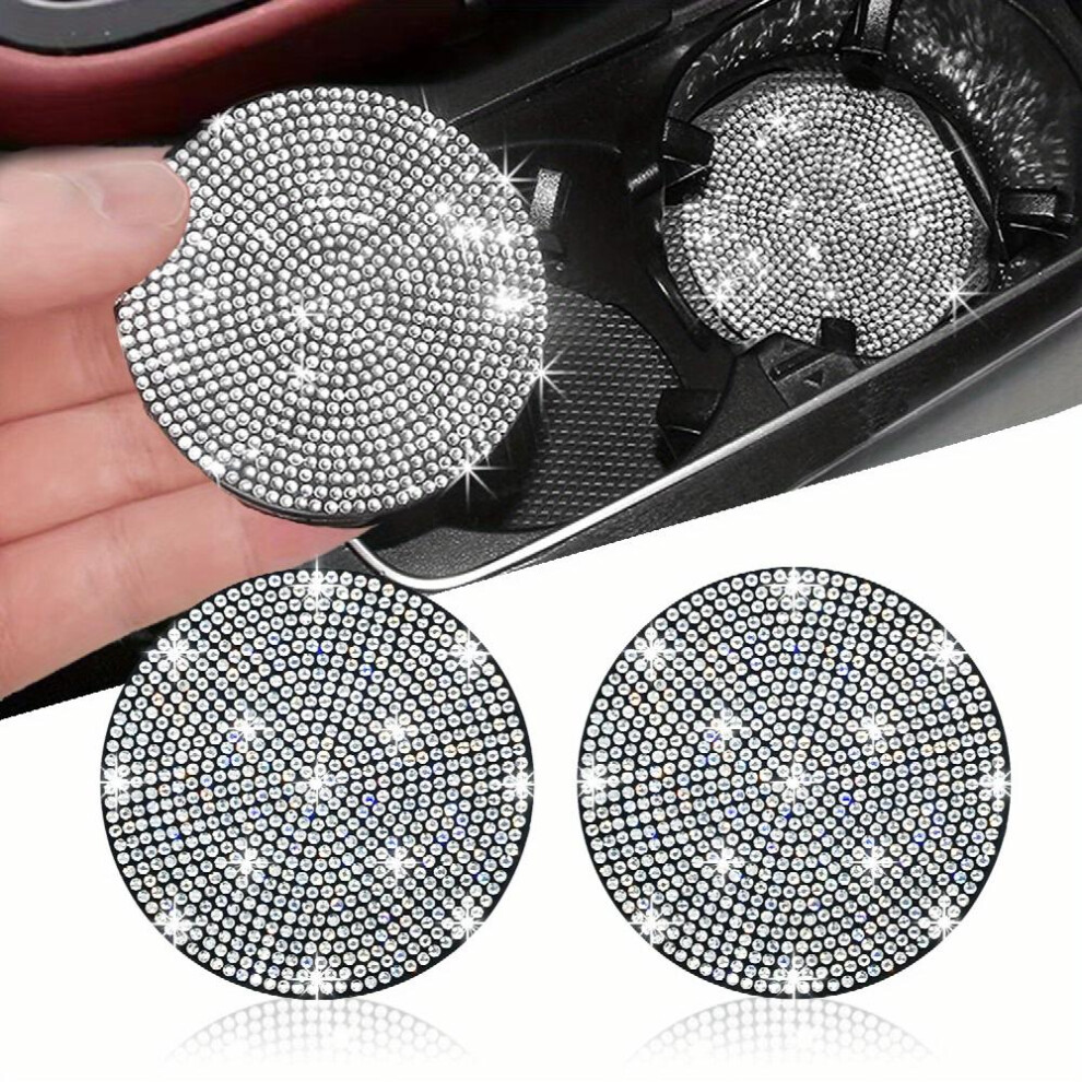 2 Packs Bling Car Cup Holder Coaster 6 99 Cm Anti Slip Shockproof Universal Car Coasters Insert Bling Car Accessories For Women-image-OPC-PDH6RWQ-NEW