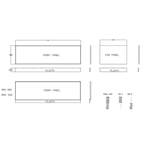 Arley Halite 1600mm Waterproof Bath Front Panel 2