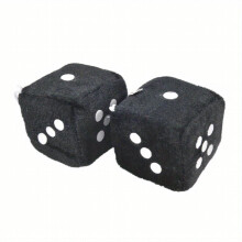 2PCS Plush Dice Toys Velvet Pendants Car Hanger with Suckers Stress Relief Squeeze Cube Fluffy Stuffed Car Decoration