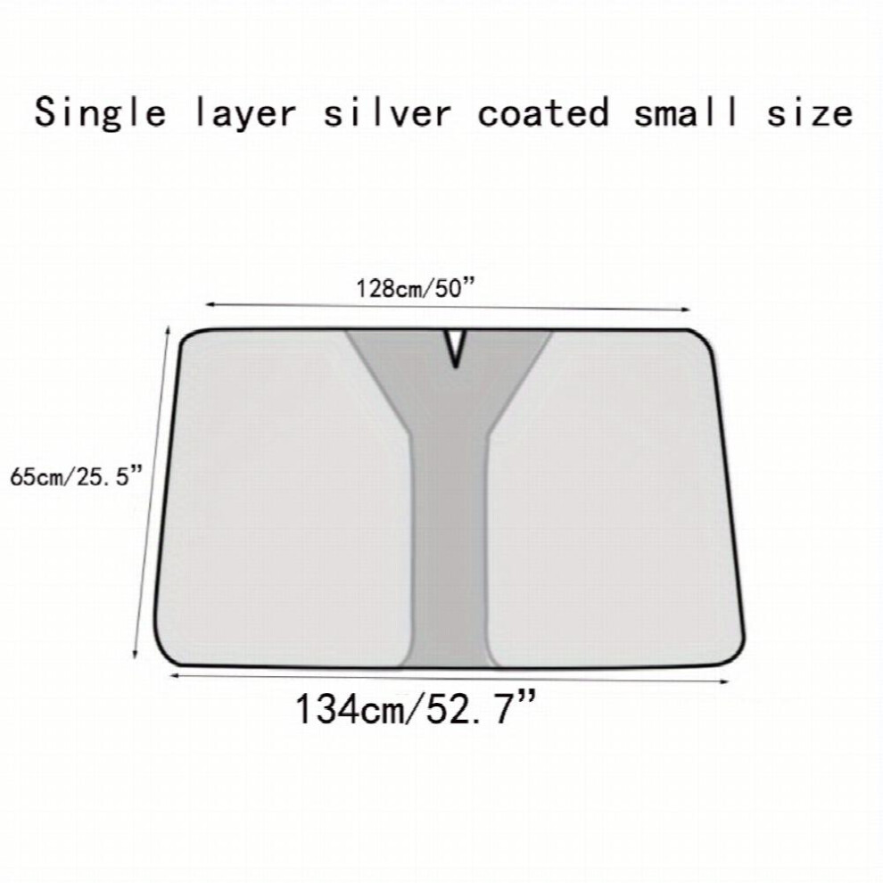 Upgraded Full Shading Titanium Car Sunshade Curtain Front Windshield Sunscreen Heat Insulation Sunshade Car Sun Blocking Silver 885677464368
