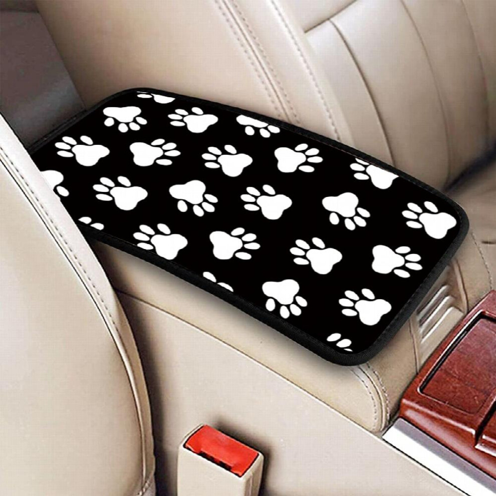 1Pc Dog Paw Print Armrest Box Pad Auto Center Console Armrest Protector Cover For Car Suv Decoration Accessories 885677464375