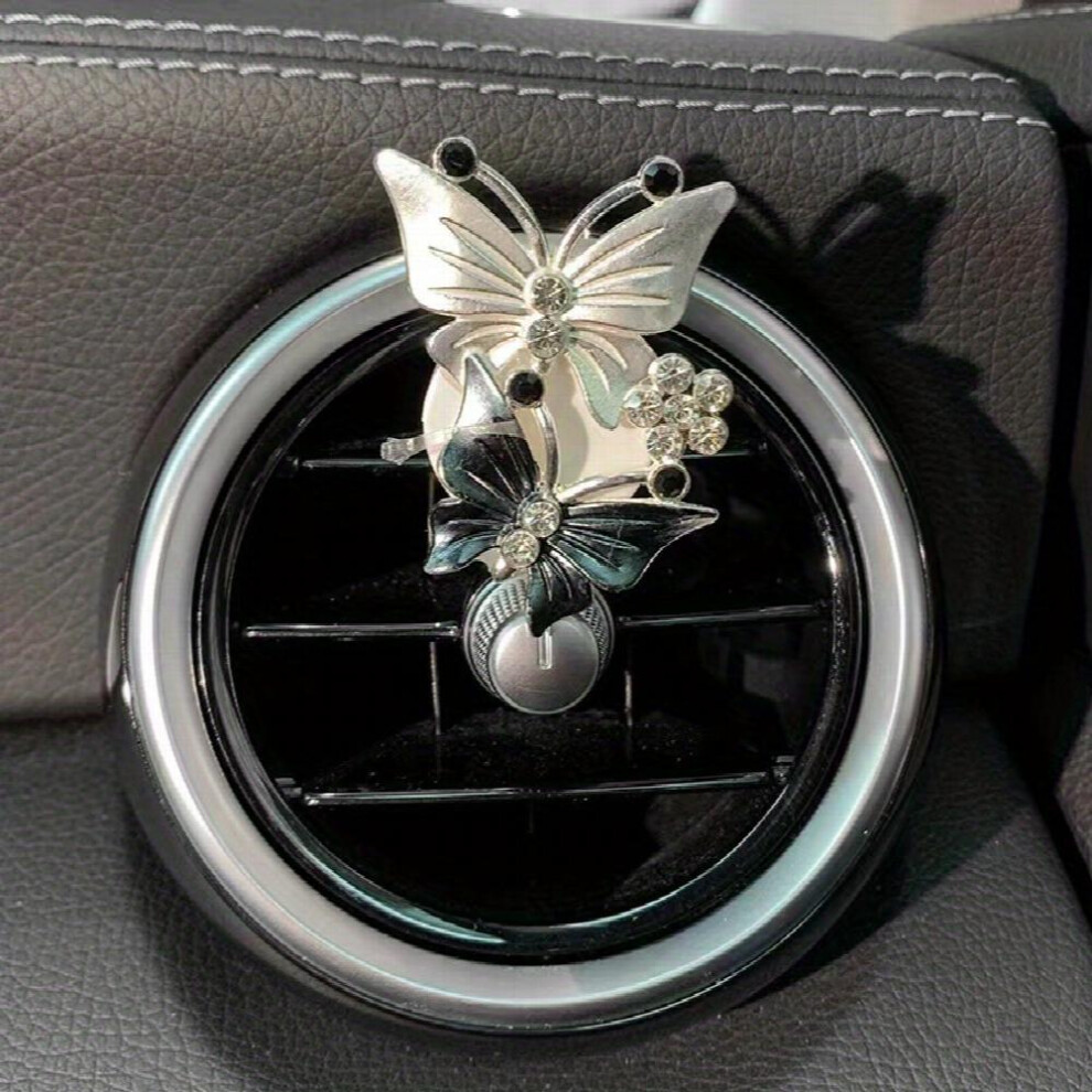 Air Freshener Butterfly Car Styling Car Perfume Natural Smell Air Conditioner Butterfly Artificial Diamond Aromatherapy Clip 885677464429