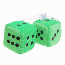 2pcs Plush Dice Toy Suction Cup Pendant Cartoon Son Creative Gift Car Interior Decoration Window Decoration Single
