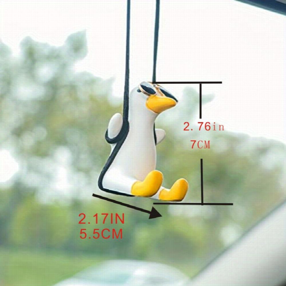 Swing Duck Car Ornament Swing Duck Car Pendant Rearview Mirror Interior Ornament Supplies Decorative Accessories Sunglass Duck 885677465471