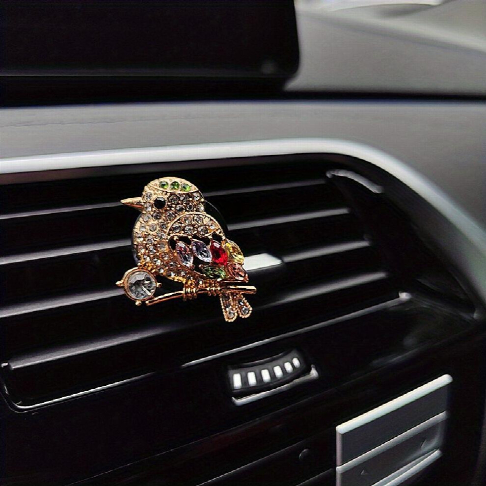 1Pc Car Air Outlet Aromatherapy Clip Colorful Bird Car Air Outlet Decoration Artificial Colorful Artificial Diamond Car Perfume Clip 885677465754