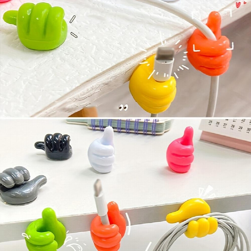 10Pcs Car Home Random Thumb Cable Organizer Hook Hub Creative Data Cable Storage Fixed No Marks No Punch Sticky Hook 885677465907