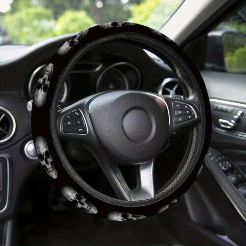 Bottom Skull Print Steering Wheel Cover