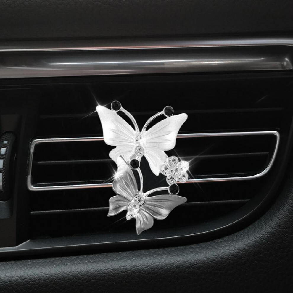 Air Freshener Butterfly Car Styling Car Perfume Clip Natural Smell Air Conditioner Butterfly Artificial Diamond Aromatherapy Clip 885677466263