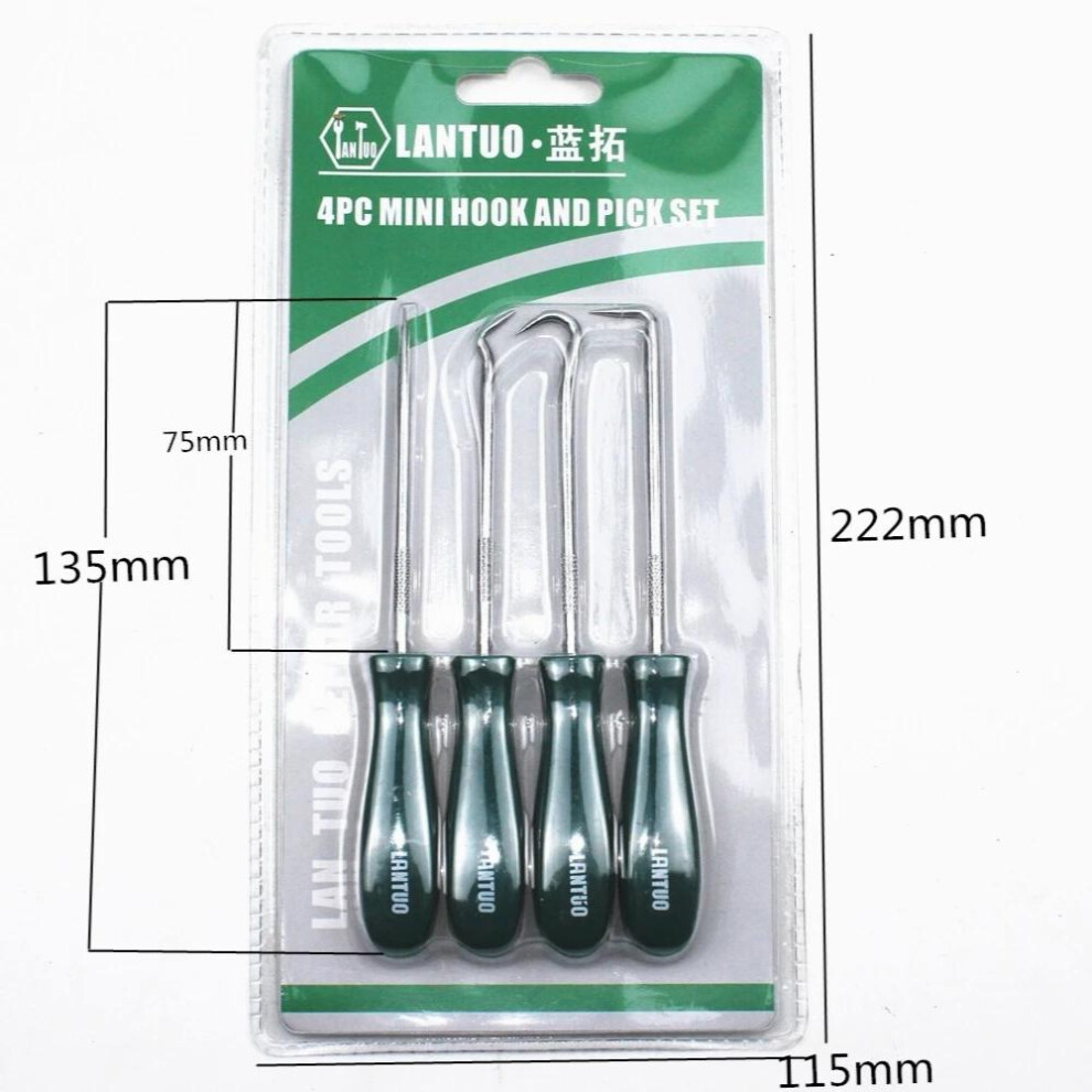4Pcs Heavy Duty Hook And Pick Set For Automotive Seal O Rings Removing Tool Seal Puller Gasket Removal Hook Apron Removal Tool 885677466805