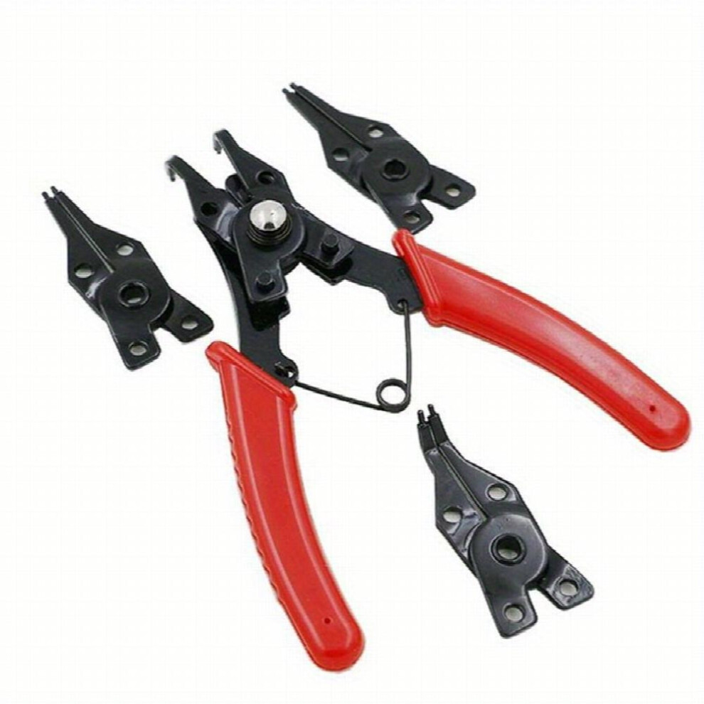4 In 1 Circlip Pliers Set Snap Ring Pliers Crimp Removable Plier Head Retaining Circlip Pliers Hand Tools Multifunctional 885677466980
