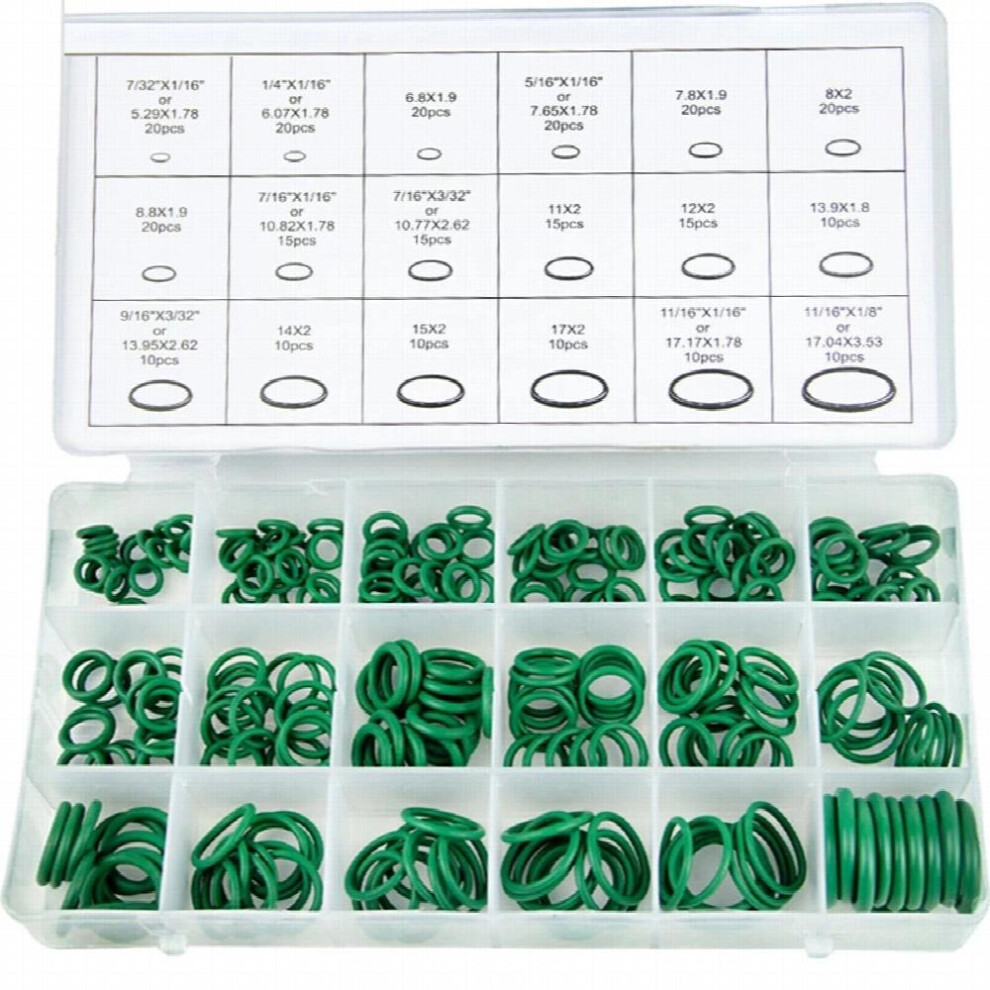 270Pcs 18 Sizes Universal Car Air Conditioning O Rings Car Auto Repair Tools Rubber Air Conditioning Refrigerant Ring Set 885677467611