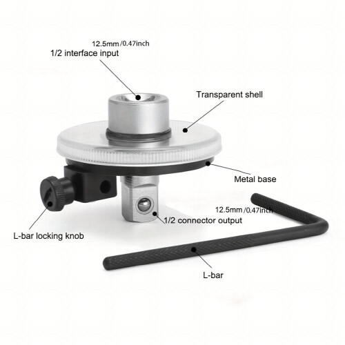 Rotary Protractor 2 54 5 08cm 360 Torque Wrench Ratchet Protractor Angle Measuring Device 2