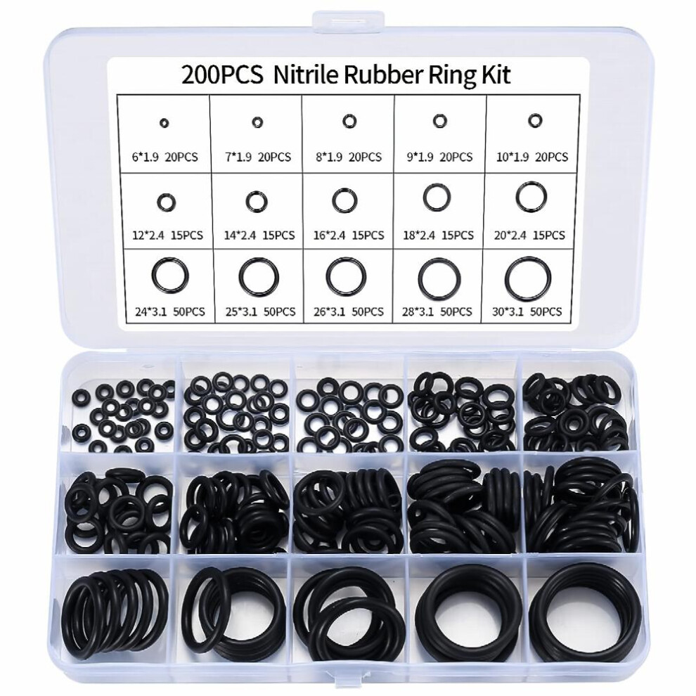 200 Pcs O Rings Gasket Kit Kitchen Tap Washers Seals Spacers For Mixer Taps Plumbing Rubber Spacer Gasket Washers Seal O Ring Kit 15 Sizes-image-OPC-PDH6SDW-NEW