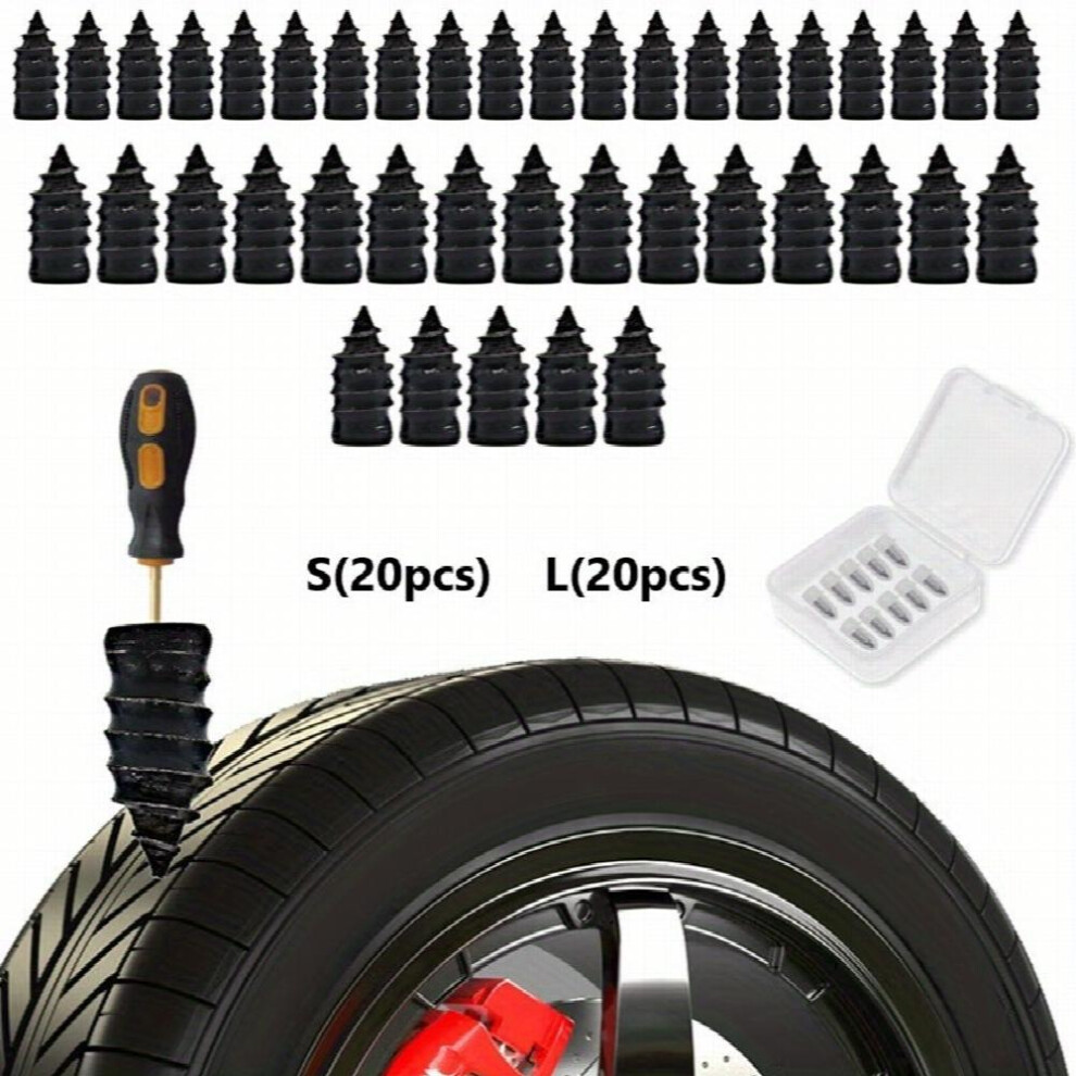 40Pcs S 20Pcs L 20Pcs Separately Packaged Vacuum Tire Quick Repair Kit With Spiral Rubber Nails Suitable For Automobiles And Motorcycles 885677467918