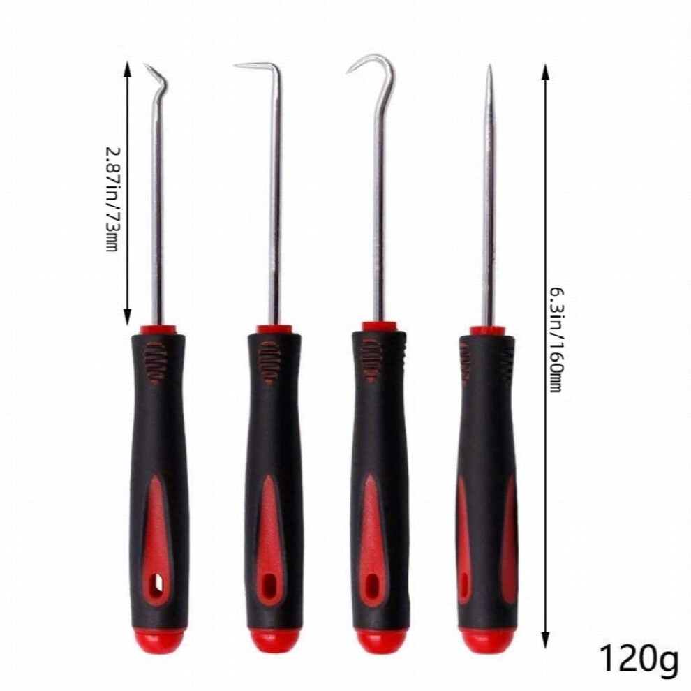 4Pcs Car Pick & Hook Set Seal Gasket Remover & Precision Hook Screwdriver Set Puller Removal Curved Hook Tire Repair Auto Care Tool 885677467956