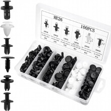 100PCS 6 Sizes Car Retainer Clips Set Auto Door Trim Panel Clips Bumper Push Rivet Clips With Storage Box Expansion Screws Replacement Kit