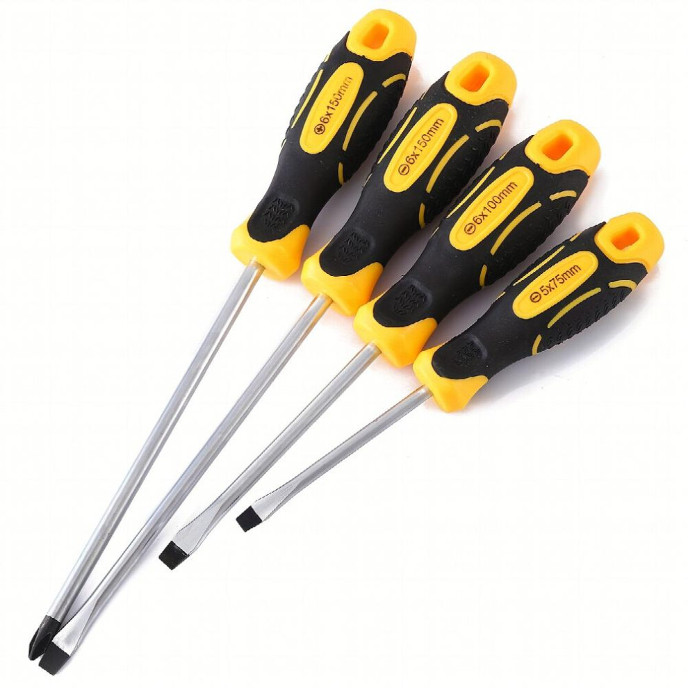 Yellow And Drip Handle Screwdriver Cross Word Non Slip Handle Screwdriver Repair Tool Manual Tool Screwdriver Screwdriver 885677487428