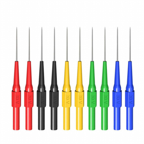 10pcs Multimeter Test Probe Back Probes Insulation Piercing Needles With 4mm Socket Acupuncture Car Tool Kit 30V 1