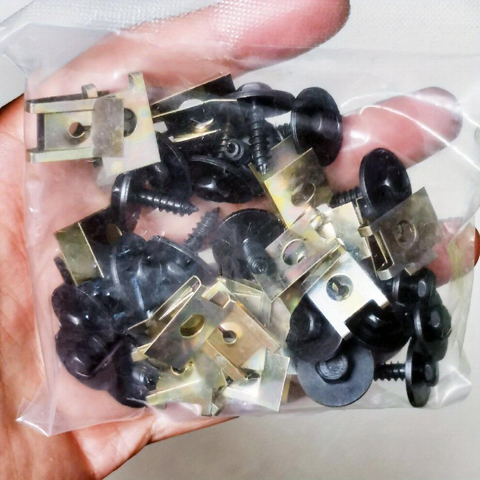 40Pcs Chassis Engine Guard Metal Nut Screw Washers U Nut Clip Engine Shield Bumper Guard Cross Screws For E46 E92 E90 F10 885677487688