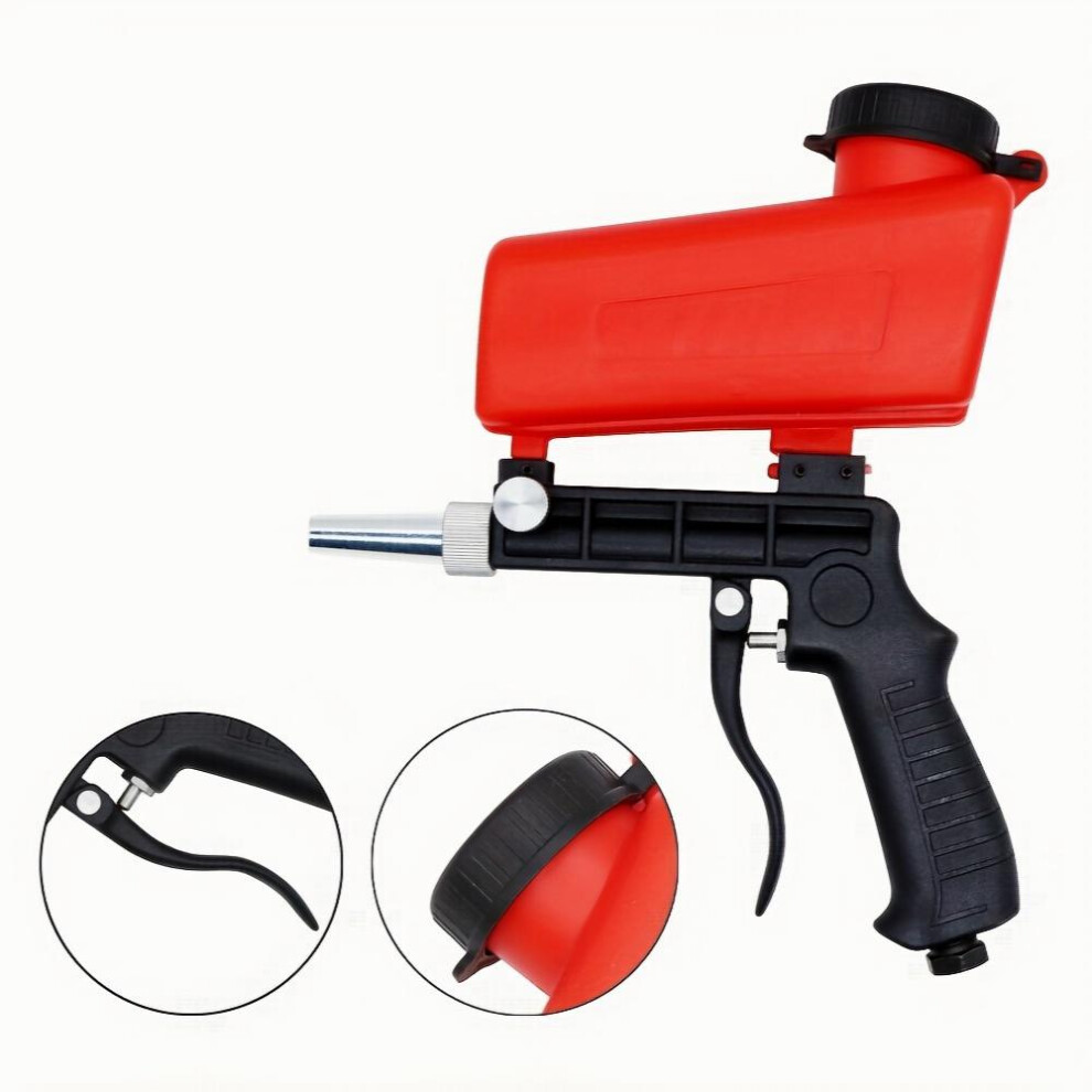 90Psi Portable Gravity Sandblasting Gun Aluminium Pneumatic Sandblaster Spray Gun Sand Removal Blasting Power Machine 885677487848